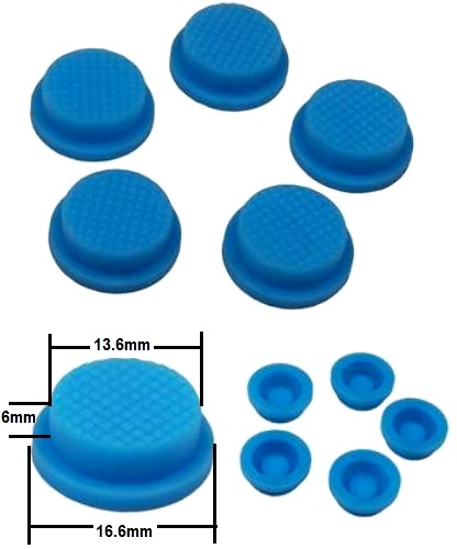 Boton de Goma 17x14x6mm Azul