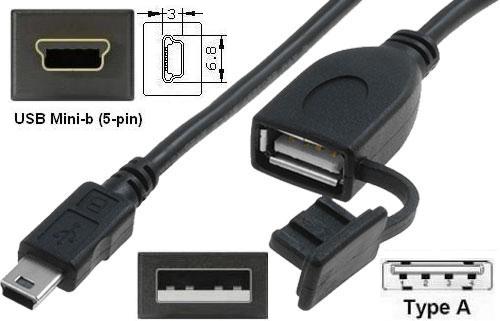 Cable USB-A-USB-B MIni Hembra-Macho