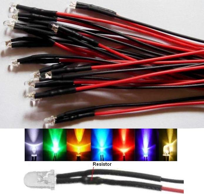 Led 3mm con cable