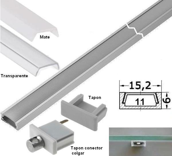 Perfil alum.15x6mm