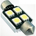 Bombillas Festoon Canbus 4 Led 5050 36mm Blanco