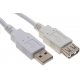 Cable USB-A Macho-Hembra Gris