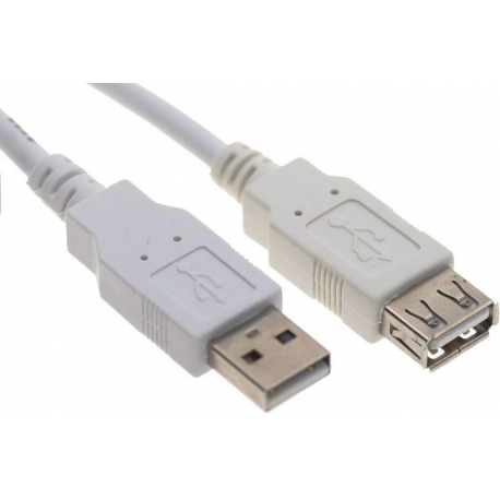 Cable USB-A Macho-Hembra Gris