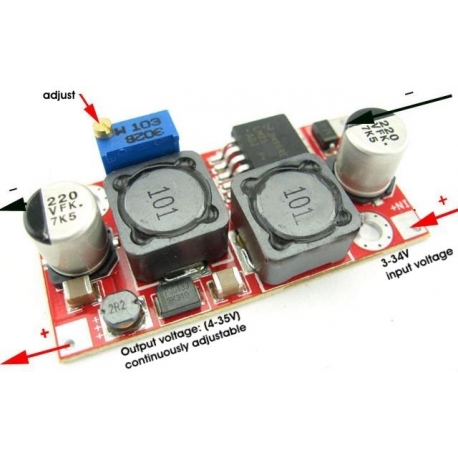 Fuente Dc-Dc Buck Boost 3-35V a 1.25-30V﻿ 24w LM2587