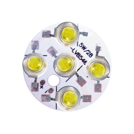 PCB redondo 28mm 5 Led Lumiled