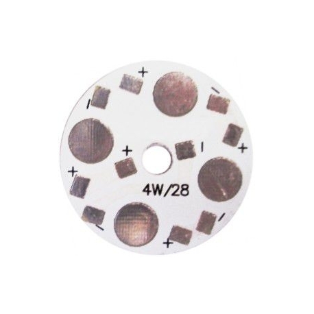 PCB redondo 28mm 4 Led Lumiled