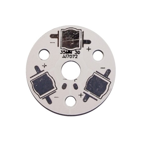 Pcb Star redondo 35mm 3 Led CREE, Lumileds