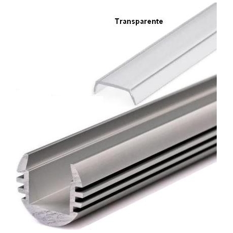 Perfil de Aluminio Redondo de 18x16mm Transparente