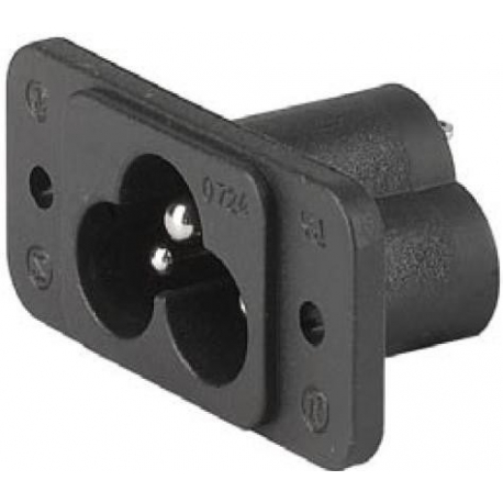 Base enchufe IEC C6 Macho con tierra Schurter