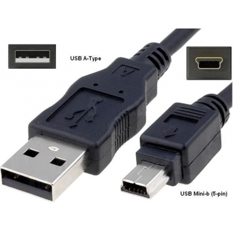 Cable USB-A MIni-USB-B 5pin Macho-Macho Negro