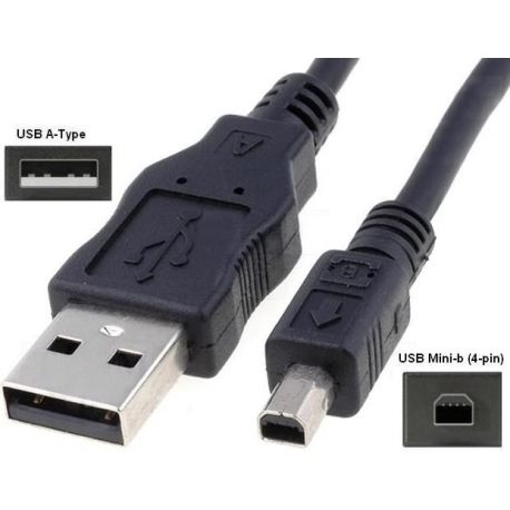 Cable USB-A MIni-USB-B 5pin Macho-Macho Negro