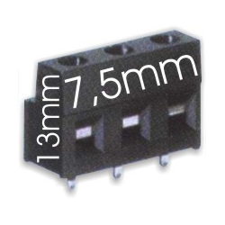 Borna 3Pin 13mm7.5mm negro