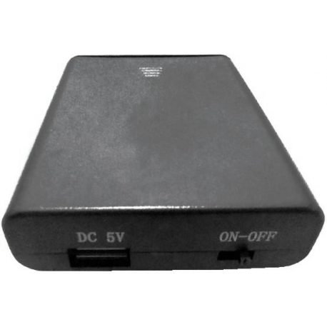 Portapilas con tapa 4xAA, clip, USB-Switch