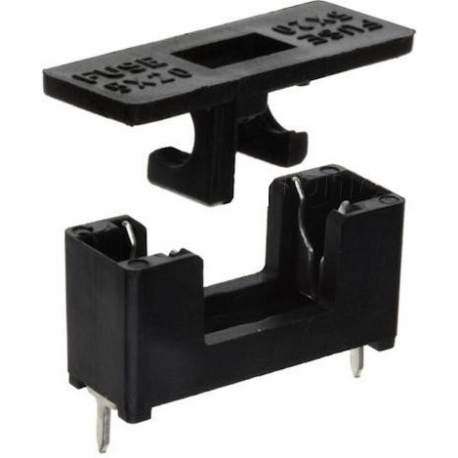 Portafusible 5x20 C.Impr tapa negra