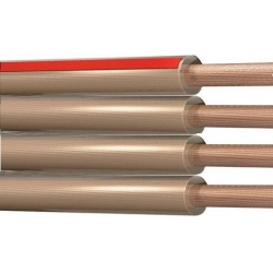 Cable Paralelo Transparente 4x025mm Polarizado Banda Roja