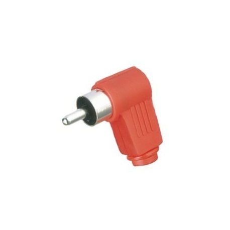 Conectores RCA Macho Aereo Acodado Rojo