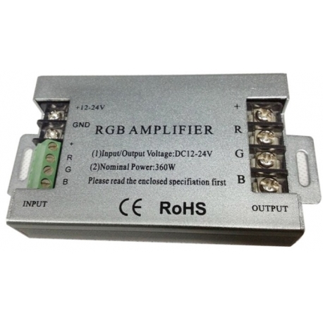 Amplificador PWM 3 canales Led o RGB 12-24v.30A.