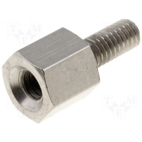 Separador hexagonal metálico M5 en un lado 8mm