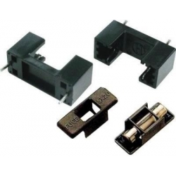 Porta-Fusible 5x20mm Negro con Tapa con Ventana