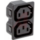 Base enchufe de luz IEC-60320-C13 x2