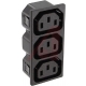 Base enchufe de luz IEC-60320-C13 x3