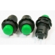 Pulsadores de panel reforzado de 14x24mm verde