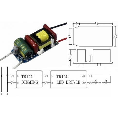 Driver Led AT2430 GU10-E27 220vAC 7x1w