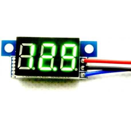 Mini Voltimetro Led 0-100v. de panel 3 cables