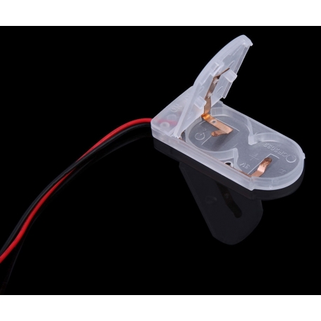 Mini Portapilas con tapa 2 pilas-baterías CR2032 Transparente