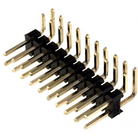Tira doble Pin macho 2.54mm acodado