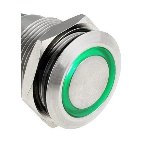 Pulsador conmutado de panel Antivandalos 25S con Led Anillo