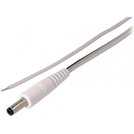 Conector cableado Jack macho de alimentación 5.5-1.7mm Blanco