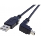 Adaptador cableado USB-Macho-Mini USB Macho Acodado