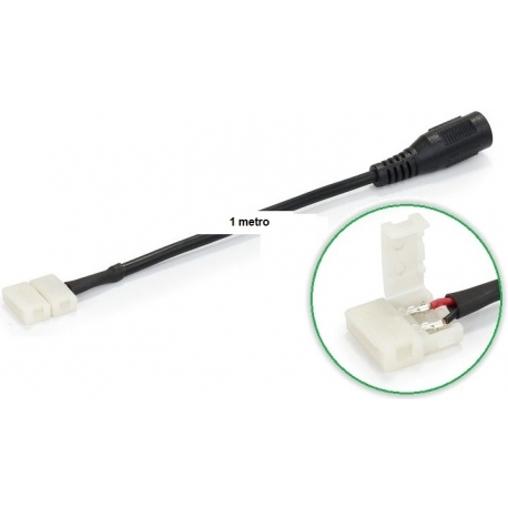 Conector cableado Click Jack hembra 5.5-2.1mm de Tiras de Led