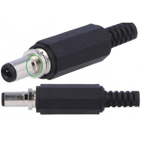 Conector Jack macho de alimentación 5.5-2.1mm con bloqueo 4840