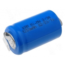 Batería NI-MH Recargable 1.2v. 2/3A-1.25A con lengueta