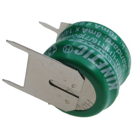 Batería NI-MH Recargable 2.4v. 65mA Boton con lengueta