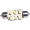 Bombillas Festoon 6 Led Smd 3528 Blanco 36mm
