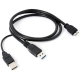 Adaptador cableado USB-A 3.0 Macho-2 USB-B Macho