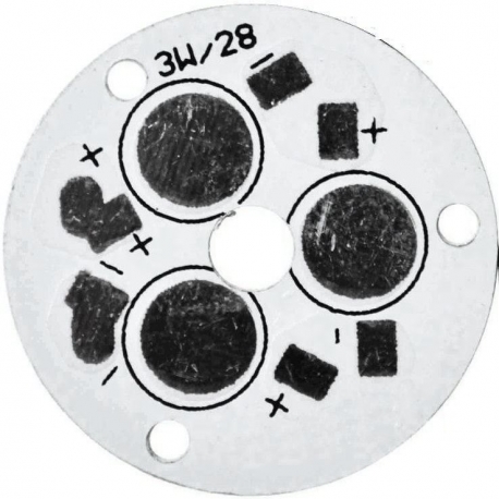 PCB redondo 28mm 3 Led Lumiled