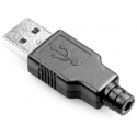 Conector USB Macho Aéreo 4 pin Negro para Cable
