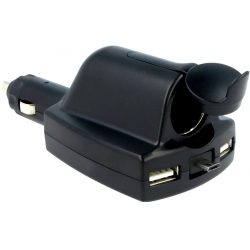 Cargador-Adaptador Mechero Micro USB-2xUSB-A 12/24v-5v