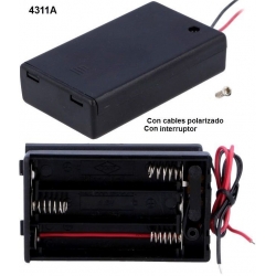 Porta Baterías y Pilas con tapa 3xAAA, LR03, R3, 10440