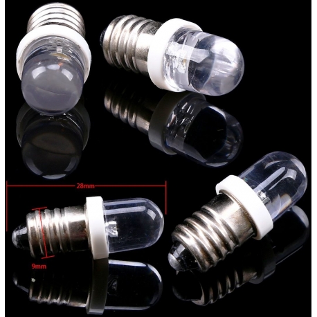 Bombilla LED E10 1 Led Redondo 12v Blanco