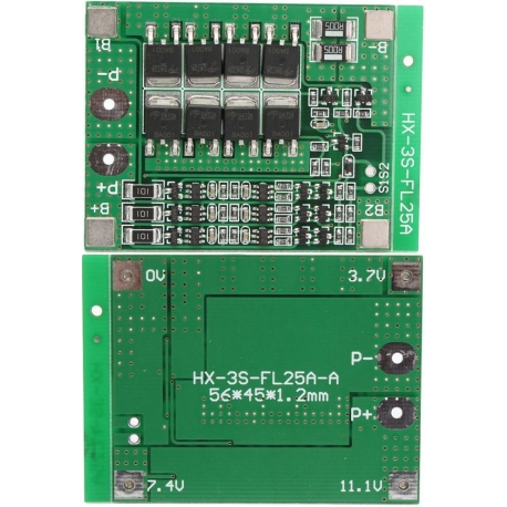 PCM para Baterías de Litio-Li-Po 11.1v.35A 3S