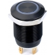 Pulsador de panel Antivandalos Aluminio Negro 16mm Led 12v