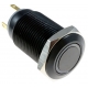 Pulsador de panel Antivandalos Aluminio Negro 16mm Led 12v