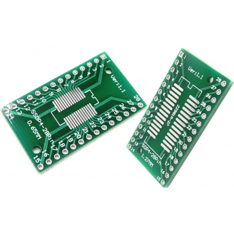 Pcb adaptador SMD-Dip SOIC28-Dip28