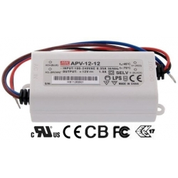 Fuentes de Corriente Mean Well APV 12, 12 y 24v para Led