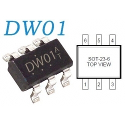 DW01 Gestor de carga de baterías de Litio